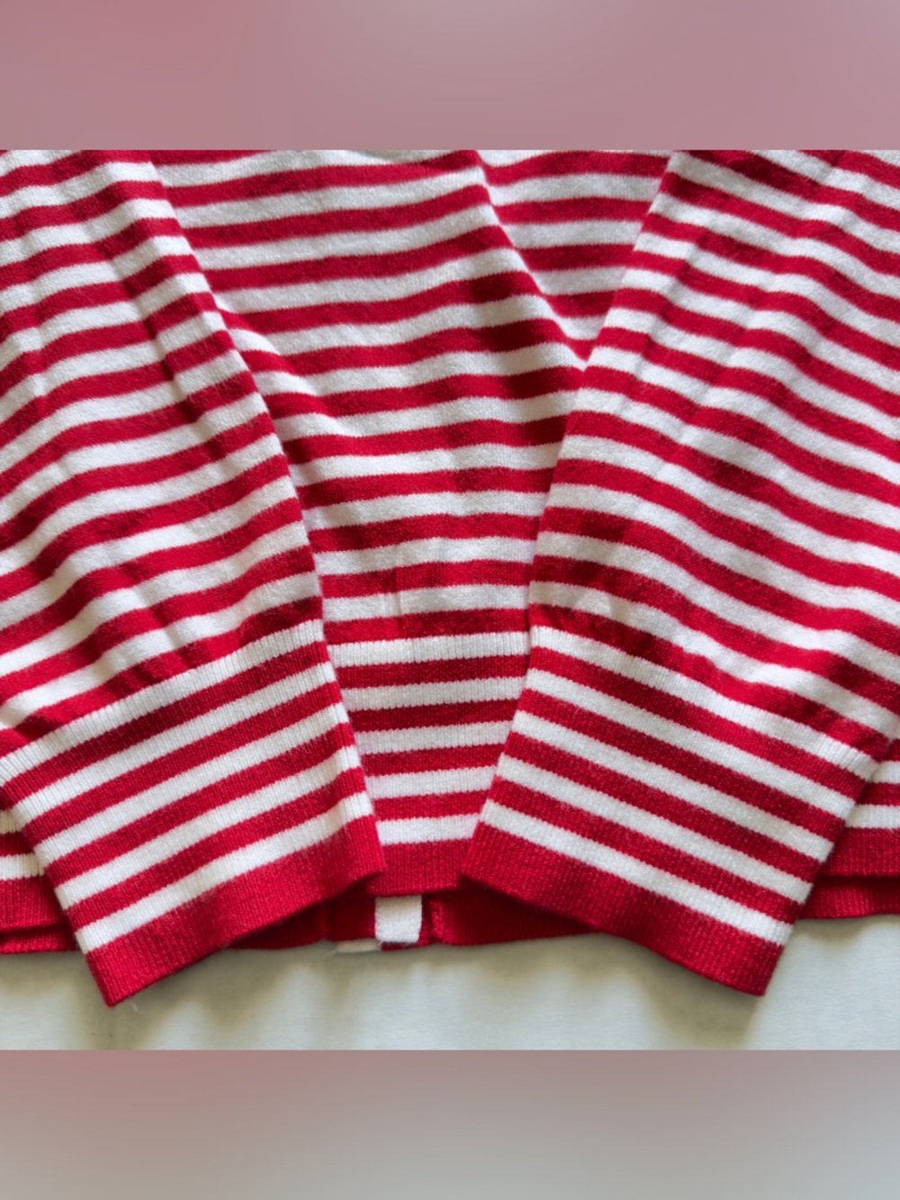 Women’s Red & White Stripe Button-Front Cardigan - Picture 13 of 15